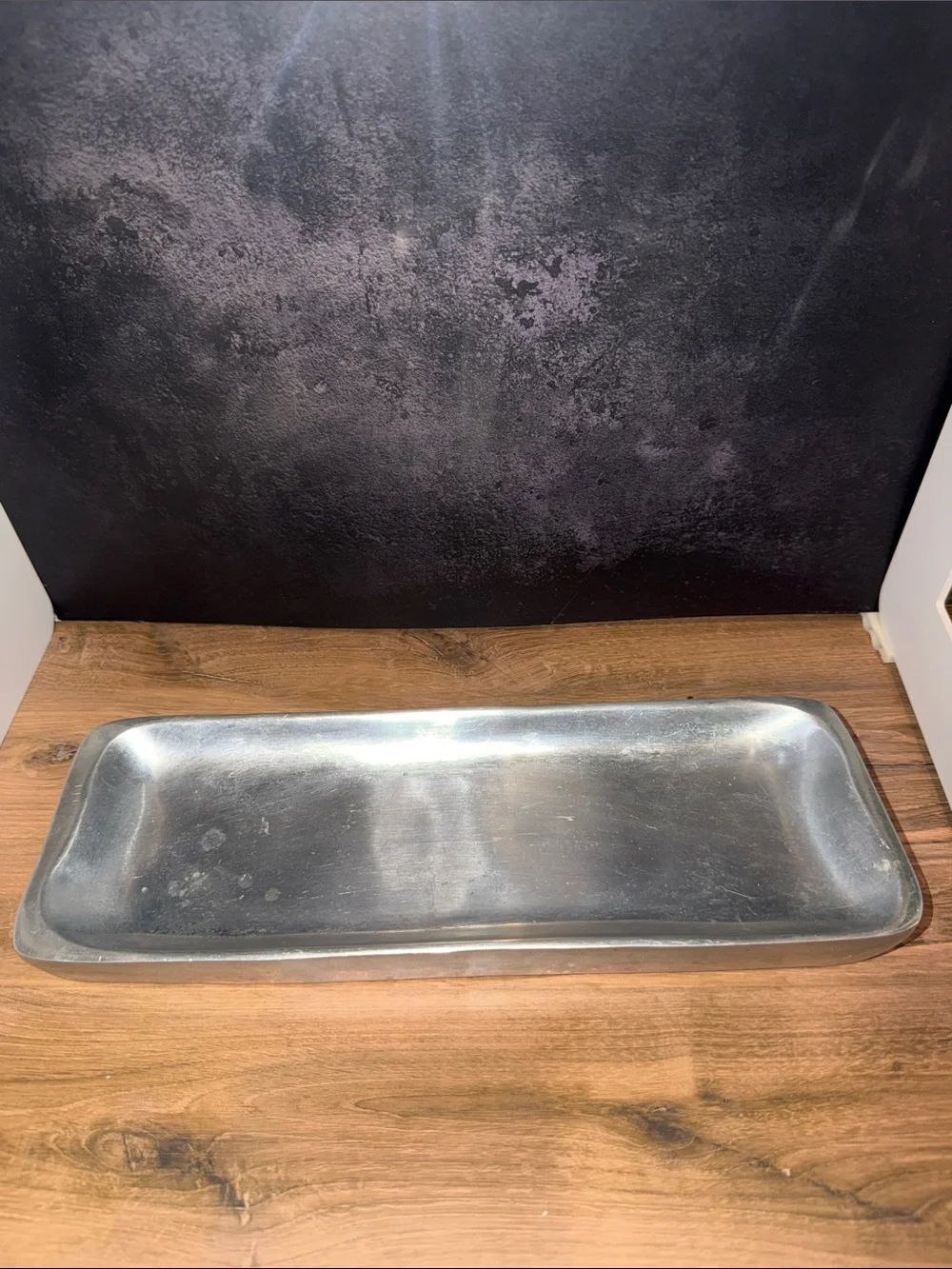 Holland Boone Polished Peweter Rectangular Metal Serving Tray